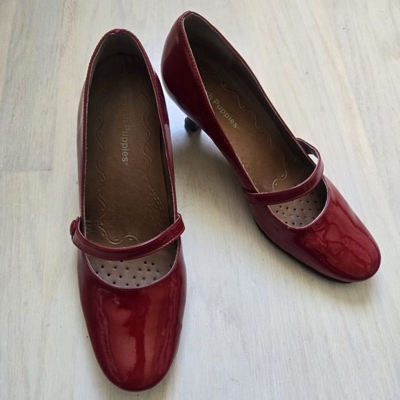 Red Patent Mary Jane Kitten Heels - Picture 2 of 4
